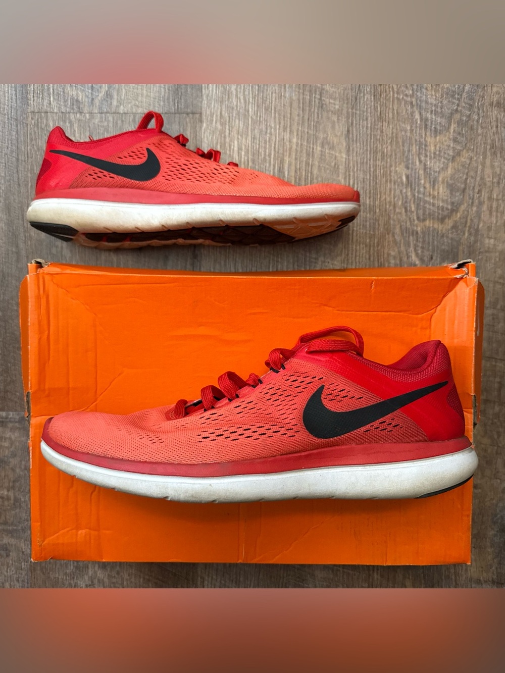Nike Flex 2016 RN University Red Black Men’s Size 11.5 Sneakers Shoes 830369-601